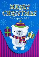 36715 - $4.99 Retail Each - Christmas Juvenile Girl Greeting Card - PKD 3